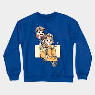 cute vespa ride Crewneck Sweatshirt